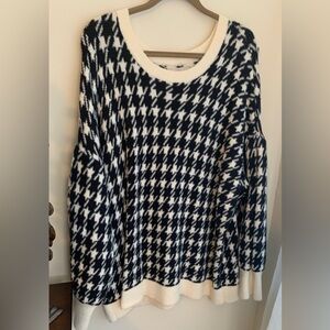 LOFT Black & White Plus Size 24/26 Sweater